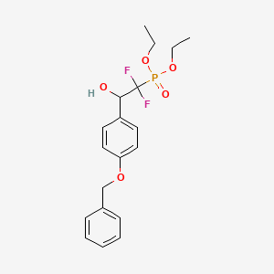 molecular formula C19H23F2O5P B8049731 2-Diethoxyphosphoryl-2,2-difluoro-1-(4-phenylmethoxyphenyl)ethanol 