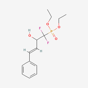 molecular formula C14H19F2O4P B8049745 (E)-1-diethoxyphosphoryl-1,1-difluoro-4-phenylbut-3-en-2-ol 
