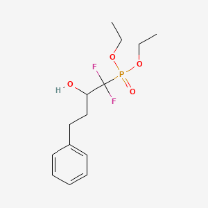 molecular formula C14H21F2O4P B8049749 1,1-Difluoro-2-hydroxy-4-phenylbutylphosphonic acid diethyl ester 