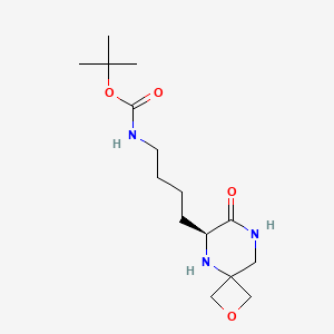 molecular formula C15H27N3O4 B8049830 tert-butyl (S)-(4-(7-oxo-2-oxa-5,8-diazaspiro[3.5]nonan-6-yl)butyl)carbamate 