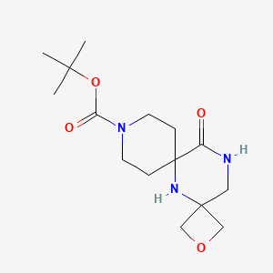 molecular formula C15H25N3O4 B8049840 Tert-butyl 12-oxo-2-oxa-5,9,13-triazadispiro[3.1.56.34]tetradecane-9-carboxylate 