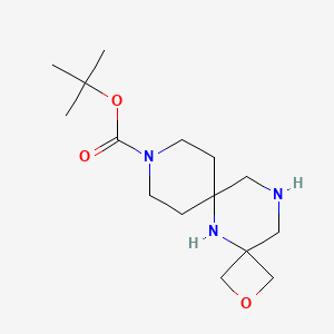 molecular formula C15H27N3O3 B8049842 Tert-butyl 2-oxa-5,9,13-triazadispiro[3.1.56.34]tetradecane-9-carboxylate 