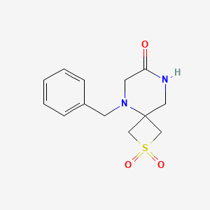 molecular formula C13H16N2O3S B8049867 5-Benzyl-2-thia-5,8-diazaspiro[3.5]nonan-7-one 2,2-dioxide 