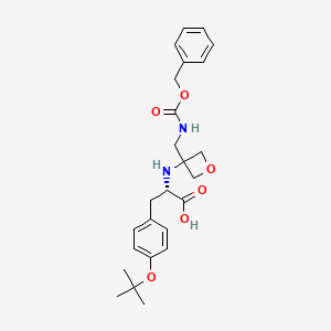 molecular formula C25H32N2O6 B8049904 (S)-2-((3-((((benzyloxy)carbonyl)amino)methyl)oxetan-3-yl)amino)-3-(4-(tert-butoxy)phenyl)propanoic acid 