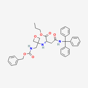 molecular formula C38H41N3O6 B8049912 propyl N2-(3-((((benzyloxy)carbonyl)amino)methyl)oxetan-3-yl)-N4-trityl-L-asparaginate 