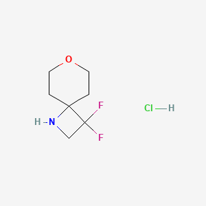 molecular formula C7H12ClF2NO B8049982 3,3-Difluoro-7-oxa-1-azaspiro[3.5]nonane hydrochloride 