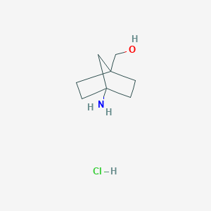 molecular formula C8H16ClNO B8049999 (4-Aminobicyclo[2.2.1]heptan-1-yl)methanol hydrochloride 