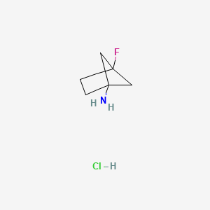 molecular formula C6H11ClFN B8050053 4-Fluorobicyclo[2.1.1]hexan-1-amine;hydrochloride 