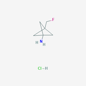 molecular formula C6H11ClFN B8050061 3-(Fluoromethyl)bicyclo[1.1.1]pentan-1-amine hydrochloride 