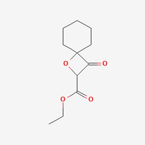 molecular formula C11H16O4 B8050073 3-Oxospiro[oxetane-2,1'-cyclohexane]-4-carboxylic acid ethyl ester 