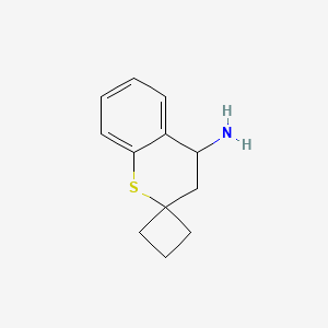molecular formula C12H15NS B8050102 Spiro[3,4-dihydrothiochromene-2,1'-cyclobutane]-4-amine 