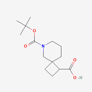 molecular formula C14H23NO4 B8050139 6-(Tert-butoxycarbonyl)-6-azaspiro[3.5]nonane-1-carboxylic acid 