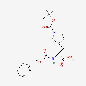 molecular formula C21H28N2O6 B8050145 2-(((Benzyloxy)carbonyl)amino)-6-(tert-butoxycarbonyl)-6-azaspiro[3.4]octane-2-carboxylic acid 