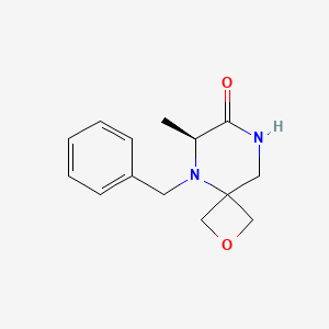 molecular formula C14H18N2O2 B8050163 (S)-5-benzyl-6-methyl-2-oxa-5,8-diazaspiro[3.5]nonan-7-one 