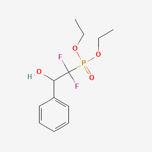 molecular formula C12H17F2O4P B8050173 2-Diethoxyphosphoryl-2,2-difluoro-1-phenylethanol 