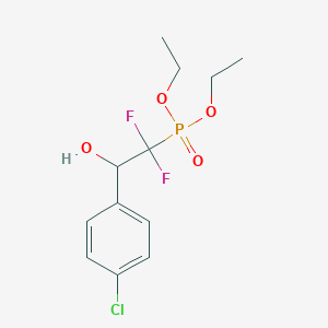molecular formula C12H16ClF2O4P B8050176 1,1-Difluoro-2-(4-chlorophenyl)-2-hydroxyethylphosphonic acid diethyl ester 