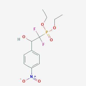 molecular formula C12H16F2NO6P B8050185 2-Diethoxyphosphoryl-2,2-difluoro-1-(4-nitrophenyl)ethanol 