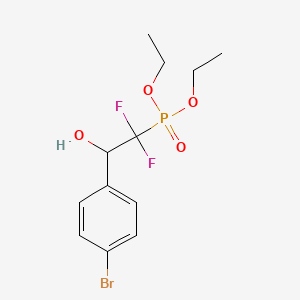 molecular formula C12H16BrF2O4P B8050189 1-(4-Bromophenyl)-2-diethoxyphosphoryl-2,2-difluoroethanol 