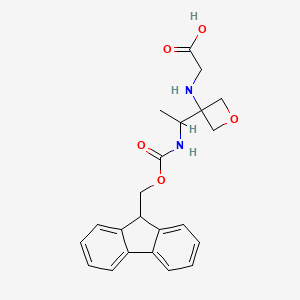 molecular formula C22H24N2O5 B8050231 2-[[3-[1-(9H-fluoren-9-ylmethoxycarbonylamino)ethyl]oxetan-3-yl]amino]acetic acid 