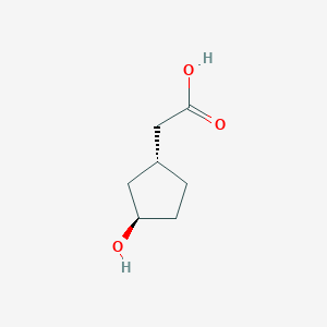 molecular formula C7H12O3 B8050265 2-[(1R,3R)-rel-3-Hydroxycyclopentyl]acetic acid 
