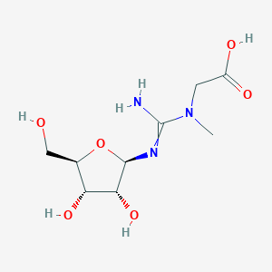 molecular formula C9H17N3O6 B8050385 N-(N-((2R,3R,4S,5R)-3,4-dihydroxy-5-(hydroxymethyl)tetrahydrofuran-2-yl)carbamimidoyl)-N-methylglycine 