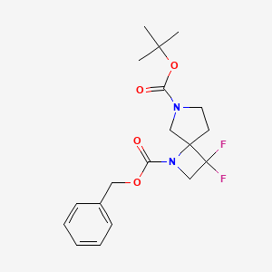 molecular formula C19H24F2N2O4 B8050419 3,3-Difluoro-1,6-diazaspiro[3,4]octane-1,6-dicarboxylic acid 1-benzyl ester 6-tert-butyl ester 