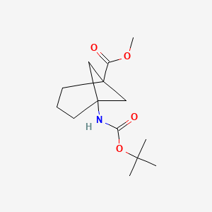 molecular formula C14H23NO4 B8050431 Methyl 5-{[(tert-butoxy)carbonyl]amino}bicyclo[3.1.1]heptane-1-carboxylate 