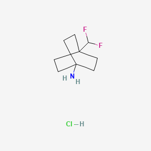 molecular formula C9H16ClF2N B8050435 4-(Difluoromethyl)bicyclo[2.2.2]octan-1-amine hydrochloride 