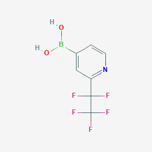 molecular formula C7H5BF5NO2 B8050471 (2-(Perfluoroethyl)pyridin-4-yl)boronic acid 
