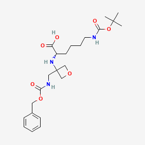 molecular formula C23H35N3O7 B8050488 N2-(3-((((benzyloxy)carbonyl)amino)methyl)oxetan-3-yl)-N6-(tert-butoxycarbonyl)-L-lysine 