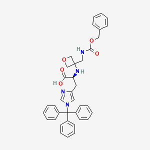 molecular formula C37H36N4O5 B8050496 Na-(3-((((benzyloxy)carbonyl)amino)methyl)oxetan-3-yl)-Nt-trityl-L-histidine 