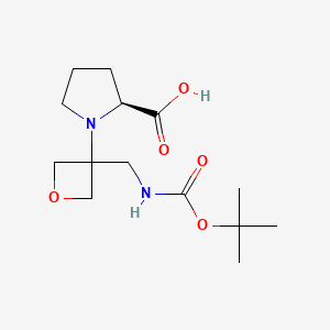 molecular formula C14H24N2O5 B8050505 (3-(((tert-butoxycarbonyl)amino)methyl)oxetan-3-yl)-L-proline 