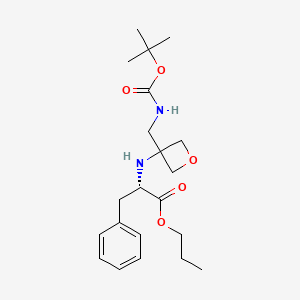 molecular formula C21H32N2O5 B8050527 propyl (3-(((tert-butoxycarbonyl)amino)methyl)oxetan-3-yl)-L-phenylalaninate 
