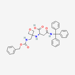 molecular formula C35H35N3O6 B8050580 N2-(3-((((benzyloxy)carbonyl)amino)methyl)oxetan-3-yl)-N4-trityl-L-asparagine 