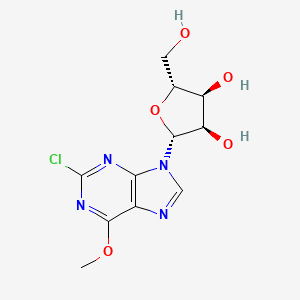molecular formula C11H13ClN4O5 B8050725 (2R,3R,4S,5R)-2-(2-Chloro-6-methoxy-9H-purin-9-yl)-5-(hydroxymethyl)tetrahydrofuran-3,4-diol 