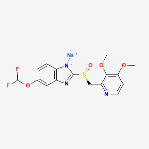 Sodium 5-(difluoromethoxy)-2-[(S)-(3,4-dimethoxypyridin-2-yl)methanesulfinyl]benzimidazol-1-ide