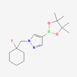 molecular formula C16H26BFN2O2 B8050741 1-[(1-fluorocyclohexyl)methyl]-4-(4,4,5,5-tetramethyl-1,3,2-dioxaborolan-2-yl)-1H-pyrazole 