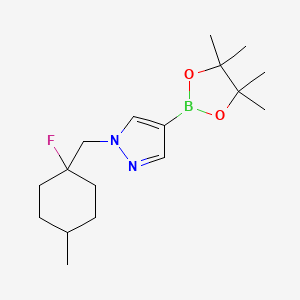molecular formula C17H28BFN2O2 B8050743 1-[(1-fluoro-4-methylcyclohexyl)methyl]-4-(4,4,5,5-tetramethyl-1,3,2-dioxaborolan-2-yl)-1H-pyrazole 