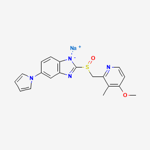 Sodium;2-[(4-methoxy-3-methylpyridin-2-yl)methylsulfinyl]-5-pyrrol-1-ylbenzimidazol-1-ide