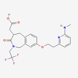 2-[8-[2-[6-(methylamino)pyridin-2-yl]ethoxy]-3-oxo-2-(2,2,2-trifluoroethyl)-4,5-dihydro-1H-2-benzazepin-4-yl]acetic acid