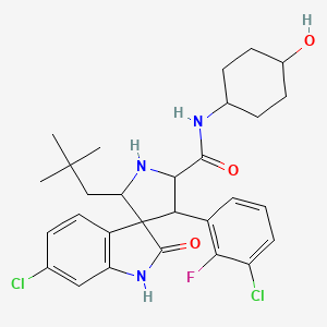 molecular formula C29H34Cl2FN3O3 B8050832 (2'R,3R,3'S,5'S)-6-chloro-3'-(3-chloro-2-fluorophenyl)-5'-(2,2-dimethylpropyl)-N-(4-hydroxycyclohexyl)-2-oxospiro[1H-indole-3,4'-pyrrolidine]-2'-carboxamide 