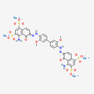 molecular formula C34H24N6Na4O16S4 B8050932 Tetrasodium;4-amino-6-[[4-[4-[2-(8-amino-1-oxo-5,7-disulfonatonaphthalen-2-ylidene)hydrazinyl]-3-methoxyphenyl]-2-methoxyphenyl]hydrazinylidene]-5-oxonaphthalene-1,3-disulfonate 
