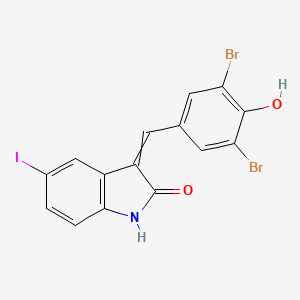 3-[(3,5-dibromo-4-hydroxyphenyl)methylidene]-5-iodo-1H-indol-2-one