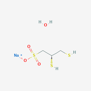 molecular formula C3H9NaO4S3 B8051171 sodium (2S)-2,3-disulfanylpropane-1-sulfonate hydrate 