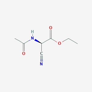 molecular formula C7H10N2O3 B8051173 ethyl (2R)-2-cyano-2-acetamidoacetate 