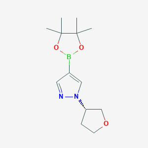 molecular formula C13H21BN2O3 B8051201 (S)-1-(Tetrahydrofuran-3-yl)-4-(4,4,5,5-tetramethyl-1,3,2-dioxaborolan-2-yl)-1H-pyrazole 