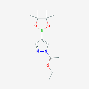 molecular formula C13H23BN2O3 B8051209 1-[(1S)-1-ethoxyethyl]-4-(4,4,5,5-tetramethyl-1,3,2-dioxaborolan-2-yl)-1H-pyrazole 