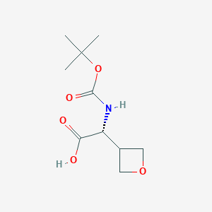 molecular formula C10H17NO5 B8051237 (R)-2-((tert-butoxycarbonyl)amino)-2-(oxetan-3-yl)acetic acid 