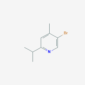 molecular formula C9H12BrN B8051305 5-Bromo-4-methyl-2-(propan-2-yl)pyridine 