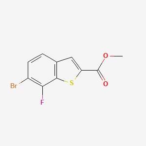 molecular formula C10H6BrFO2S B8051327 Methyl 6-bromo-7-fluoro-1-benzothiophene-2-carboxylate 